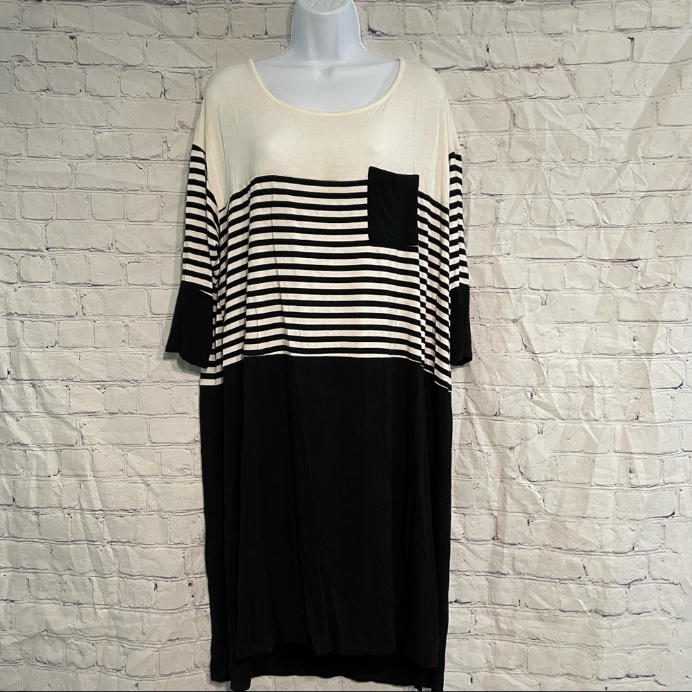 Torrid Black & White Color-block Dress 2X